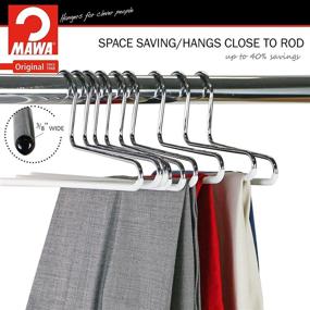 img 1 attached to 👖 Mawa Trouser Series Non-Slip Space-Saving Clothes Hanger Set for Pants - Style KH/1, Set of 10, White