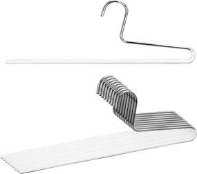 img 4 attached to 👖 Mawa Trouser Series Non-Slip Space-Saving Clothes Hanger Set for Pants - Style KH/1, Set of 10, White