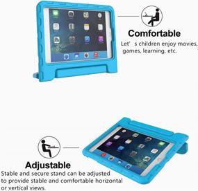 img 3 attached to Kids Case For IPad Mini 1 2 3 4 5 Generation - Lightweight Shockproof Convertible Protection Cover With Built-In Handle Stand Children Tablet And 2019 - Retina Display (Blue)