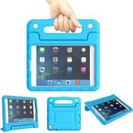 kids case for ipad mini 1 2 3 4 5 generation - lightweight shockproof convertible protection cover with built-in handle stand children tablet and 2019 - retina display (blue) logo