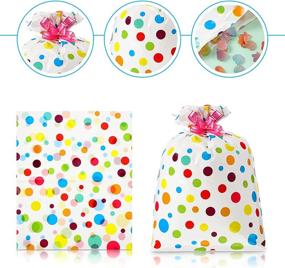 img 2 attached to 🎉 Pack of 36 Multi-Colored Snack Bags with Polka Dots Design - Ideal for Birthday Parties, Christmas Wrapping, and Festive Candy Packaging