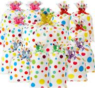 🎉 pack of 36 multi-colored snack bags with polka dots design - ideal for birthday parties, christmas wrapping, and festive candy packaging logo