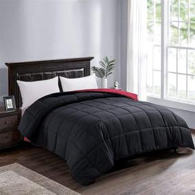 img 3 attached to Satisomnia Lightweight Comforter: King Size Red/Black 106x90 Inch | All Season Down Alternative Duvet Insert for King Bed | Reversible & Summer Friendly