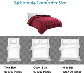 img 2 attached to Satisomnia Lightweight Comforter: King Size Red/Black 106x90 Inch | All Season Down Alternative Duvet Insert for King Bed | Reversible & Summer Friendly