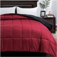 satisomnia lightweight comforter: king size red/black 106x90 inch | all season down alternative duvet insert for king bed | reversible & summer friendly logo