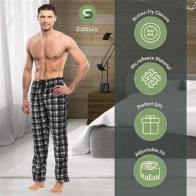 img 2 attached to 👖 DARESAY Microfleece Pajama Lounge Pants with Pockets - Men's Sleepwear and Loungewear