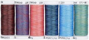 img 4 attached to 🧵 Simthread 6 Dual Colored Variegated Embroidery Sewing Thread - 220 Yards - Ideal for Sewing, Piecing, Applique, Quilting, Free Hand Quilting, and More