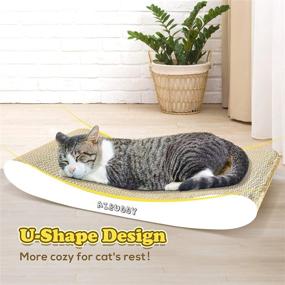 img 2 attached to 🐱 Aibuddy Cat Scratcher: Curve Scratching Pad Lounge Bed with Catnip [44x25x7cm, Superior Cardboard & Construction]