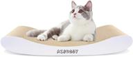 🐱 aibuddy cat scratcher: curve scratching pad lounge bed with catnip [44x25x7cm, superior cardboard & construction] logo