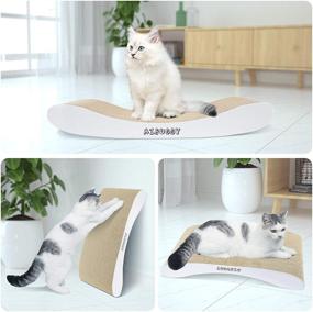 img 3 attached to 🐱 Aibuddy Cat Scratcher: Curve Scratching Pad Lounge Bed with Catnip [44x25x7cm, Superior Cardboard & Construction]