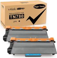 🖨️ v4ink 2 pack compatible high yield toner cartridge replacement for brother tn-780 tn780, black - ideal for brother hl 6180dw, mfc 8950dwt, hl 6100, hl 6180dwt, mfc 8950dw printer logo