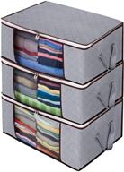 👕 organize and protect your clothing with awekris foldable blanket storage bags - 3 pack, silver gray логотип