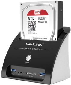 img 3 attached to 💾 WAVLINK USB 2.0 to SATA External Hard Drive Docking Station with 2 USB 2.0 HUB and Card Reader - Backup Functions, Supports up to 10TB Capacity