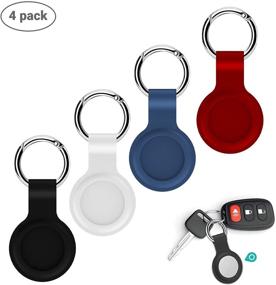 img 2 attached to Pulse Protective Silicone Case Compatible With Apple AirTags – Key Tracker Protective Cover – Durable Silicone Keychain Tracker Cover (Black/White/Blue/Red) 4 Pack