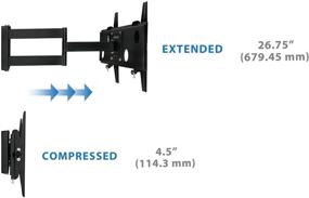 img 1 attached to 📺 MOUNT-IT! Full Motion Articulating TV Wall Mount - Supports 32" to 65" Displays, 165 lbs Capacity - Mounting Bracket for Flat Screen, LCD, LED, OLED, Plasma TVs - VESA Compatible 200x200 to 600x400 (BLACK)