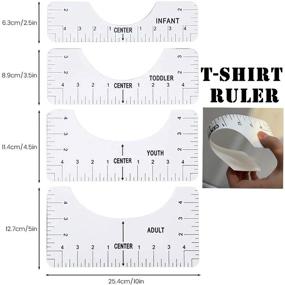 img 2 attached to 👕 8 Pack T-Shirt Alignment Ruler and Measuring Tool Set for Fashion Design, Center Design Guide for Adults, Youth, Toddler, Infant