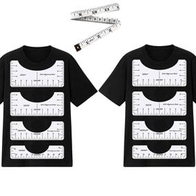 img 4 attached to 👕 8 Pack T-Shirt Alignment Ruler and Measuring Tool Set for Fashion Design, Center Design Guide for Adults, Youth, Toddler, Infant