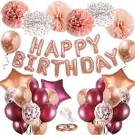 burgundy birthday decorations balloons confetti logo