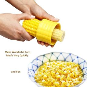 img 1 attached to Corn Cob Stripper Peeler Cutter- Effortless Kernels Removal Kitchen Gadget Set & Thresher Tool- 1PC/Box