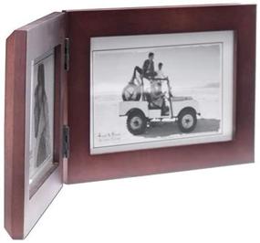 img 2 attached to 🖼️ Premium Malden Double Horizontal 4x6 Picture Frame: Wide Real Wood Molding, Real Glass, Dark Walnut Elegance