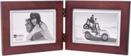 🖼️ premium malden double horizontal 4x6 picture frame: wide real wood molding, real glass, dark walnut elegance logo