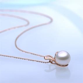 img 2 attached to 🐇 Adorable Rabbit Pendant Necklace - Freshwater Cultured Pearls S925 Sterling Silver Jewelry in Delicate Rose Gold for Girls and Women, Perfect Gift for Easter, Valentine's Day, Christmas, Anniversary