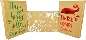 img 2 attached to Premium 10-Pack Christmas Kraft Gift Boxes and Tissue Paper Bundle: Festive Foil Designs