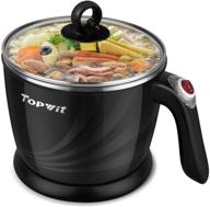 topwit electric hot pot mini: 1.2l cooker, noodles cooker, electric kettle with multi-function for steam, egg, soup, and stew - over-heating & boil dry protection логотип