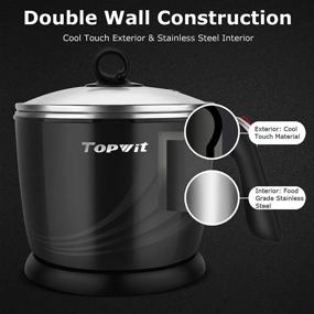 img 1 attached to Topwit Electric Hot Pot Mini: 1.2L Cooker, Noodles Cooker, Electric Kettle with Multi-Function for Steam, Egg, Soup, and Stew - Over-Heating & Boil Dry Protection