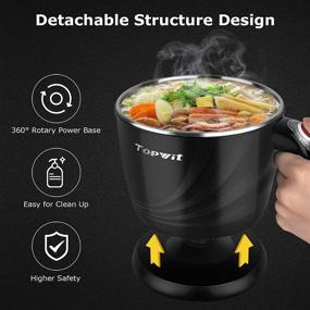 img 2 attached to Topwit Electric Hot Pot Mini: 1.2L Cooker, Noodles Cooker, Electric Kettle with Multi-Function for Steam, Egg, Soup, and Stew - Over-Heating & Boil Dry Protection