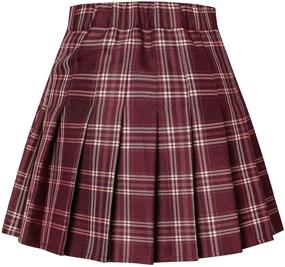 img 3 attached to Effortlessly Stylish Drawstring Pleated Skater Uniform for Girls' Skirts & Skorts