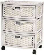 🏮 exquisite oriental furniture: 23&#34; natural fiber chest of drawers in elegant white логотип