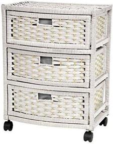 img 1 attached to 🏮 Exquisite Oriental Furniture: 23&#34; Natural Fiber Chest of Drawers in Elegant White