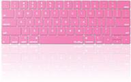 🌸 kuzy silicone skin protector for macbook pro keyboard cover with touch bar for 13 and 15 inch 2019 2018 2017 2016 apple model a2159, a1989, a1990, a1706, a1707 - rose pink logo