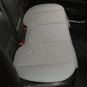 img 3 attached to Premium Black Panther Rear Seat Cover: PU Leather Bench Seat Protector for Car, SUV, and Van - 52.4x19.7inch (Gray)