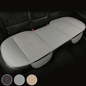 img 4 attached to Premium Black Panther Rear Seat Cover: PU Leather Bench Seat Protector for Car, SUV, and Van - 52.4x19.7inch (Gray)