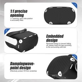 img 2 attached to MASiKEN VR Accessories 6-in-1 for Oculus Quest 2 - Head Strap Replacement Kits, VR Front Cap, Controller Cover, Face Pad - Reduce Face Pressure, Enhance Comfortable Touch - Family Holiday Bundle (Cool Black Set)