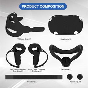 img 3 attached to MASiKEN VR Accessories 6-in-1 for Oculus Quest 2 - Head Strap Replacement Kits, VR Front Cap, Controller Cover, Face Pad - Reduce Face Pressure, Enhance Comfortable Touch - Family Holiday Bundle (Cool Black Set)