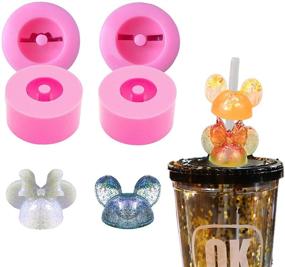 img 4 attached to Valentine's Day Cup Decoration Resin Silicone Molds Set - Ms. and Mr. Mouse Straw Toppers, Ideal for Resin Casting, Art Craft, DIY Home Decoration Making