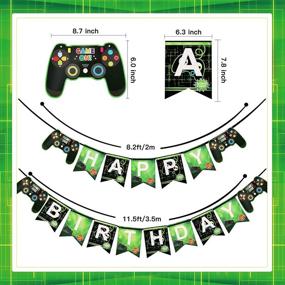 img 1 attached to 🎮 Garma Video Game Party Supplies: Ultimate Gamer Birthday Decorations for Boys - Green & Black Balloons, Garland Arch Kit, Banner, Hanging Sign, Fringe Curtains, and Gamepad Balloons