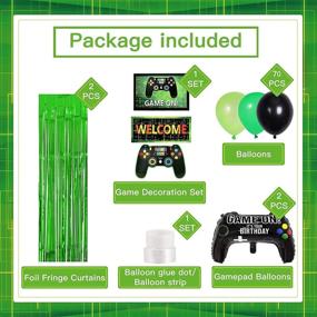 img 2 attached to 🎮 Garma Video Game Party Supplies: Ultimate Gamer Birthday Decorations for Boys - Green & Black Balloons, Garland Arch Kit, Banner, Hanging Sign, Fringe Curtains, and Gamepad Balloons