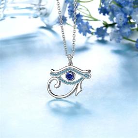 img 2 attached to 🔷 Egyptian Eye of Horus Jewelry Set: 925 Sterling Silver Blue Eye of Horus Ring/Bracelet/Necklace Earrings Set - Perfect Amulet Gift for Wife/Girlfriend on Christmas, Valentine's Day, or Birthday