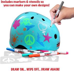 img 2 attached to 🚲 Wipeout Dry Erase Kids Helmet: The Perfect Gear for Bike, Skate, and Scooter Adventures