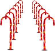 prextex set of 12 christmas candy cane pathway lights - indoor and outdoor use, christmas light-up candy cane walkway for outside decor (2 sets of 6 candy canes, 17 inches tall) logo