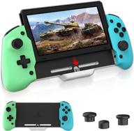 🎮 nexigo switch controller with 6-axis gyro, dual motor vibration - ergonomic nintendo switch handheld mode controller for all games (green & blue, not for oled) logo