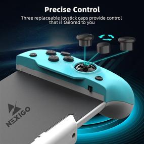 img 1 attached to 🎮 NexiGo Switch Controller with 6-Axis Gyro, Dual Motor Vibration - Ergonomic Nintendo Switch Handheld Mode Controller for All Games (Green & Blue, Not for OLED)