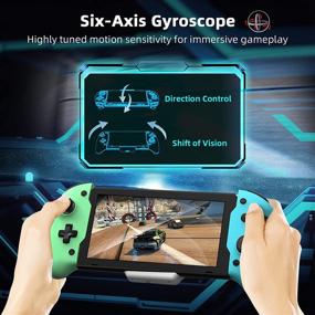 img 3 attached to 🎮 NexiGo Switch Controller with 6-Axis Gyro, Dual Motor Vibration - Ergonomic Nintendo Switch Handheld Mode Controller for All Games (Green & Blue, Not for OLED)