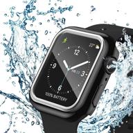 💦 водонепроницаемый защитный стеклянный экран для часов apple watch для серии 6/5/4/se 40 мм, полное покрытие чувствительного к касанию hd-экрана с серебристым краем - совместимый с iwatch 40 мм. логотип