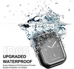 img 3 attached to 💦 Водонепроницаемый защитный стеклянный экран для часов Apple Watch для серии 6/5/4/SE 40 мм, полное покрытие чувствительного к касанию HD-экрана с серебристым краем - совместимый с iWatch 40 мм.