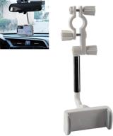 📱 universal car rearview mirror mount phone holder with 360° rotation, ideal for 4.0-6.1 inch mobile phones and gps – white (1pc) logo